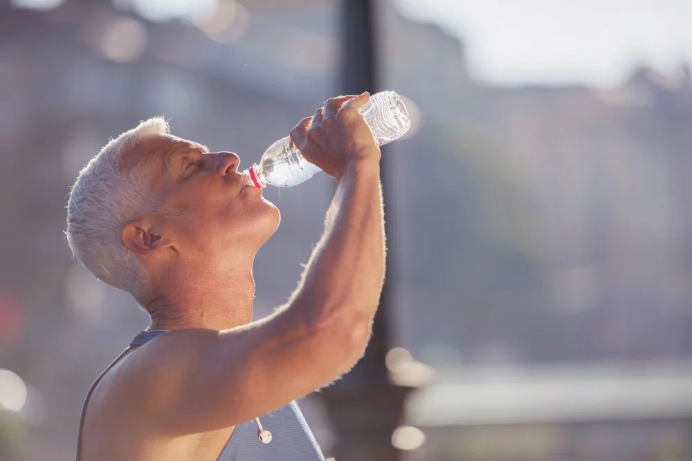 Moden mand der dyrker sport